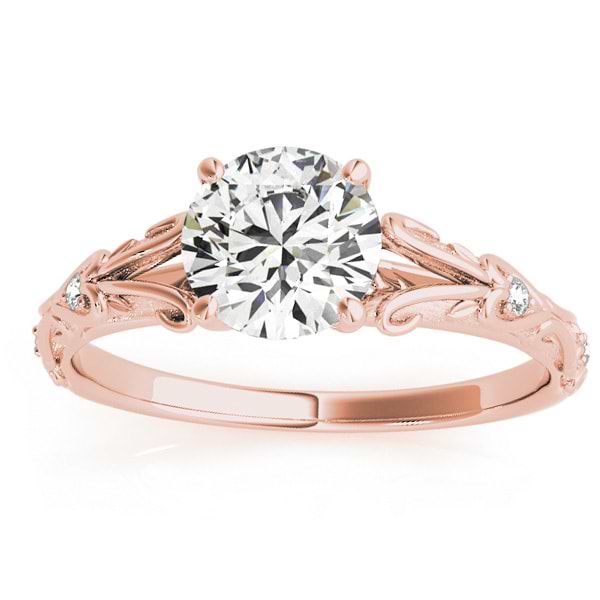 Diamond Antique Style Engagement Ring 14k Rose Gold (0.03ct)