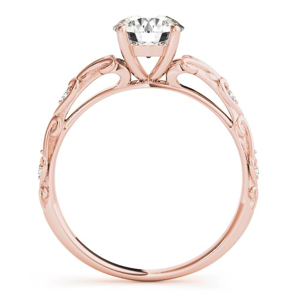 Diamond Antique Style Engagement Ring 14k Rose Gold (0.03ct)