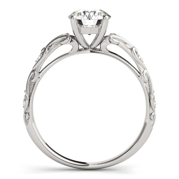 Diamond Antique Style Engagement Ring 14k White Gold (0.03ct)