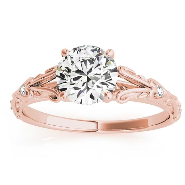 Diamond Antique Style Bridal Set 14k Rose Gold (0.07ct)