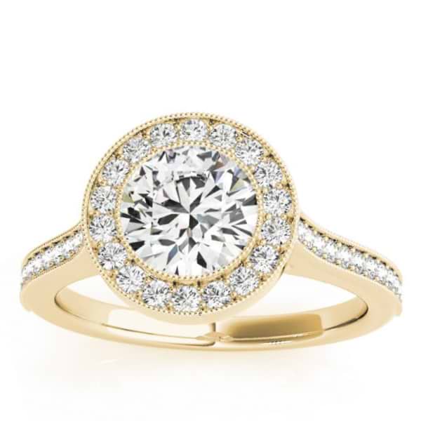 Milgrain Cathedral Engagement Ring Setting 14k Yellow Gold (0.33ct)