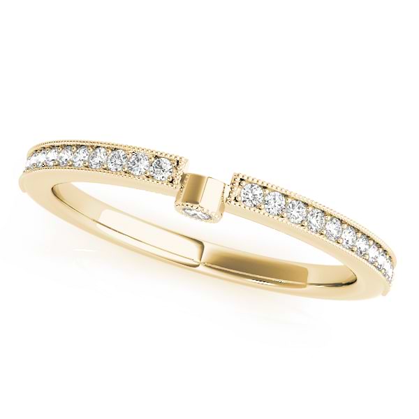 Diamond Semi-Eternity Wedding Ring Band 14k Yellow Gold (0.14ct)