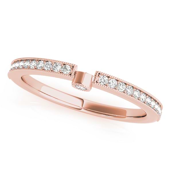 Diamond Semi-Eternity Wedding Ring Band 18k Rose Gold (0.14ct)