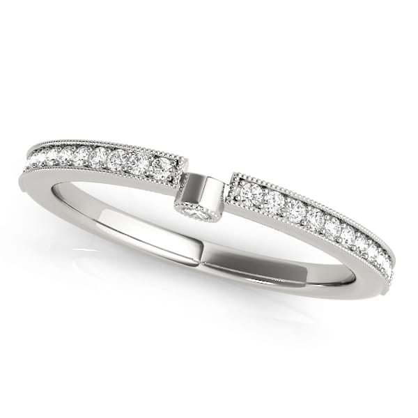Diamond Semi-Eternity Wedding Ring Band 18k White Gold (0.14ct)
