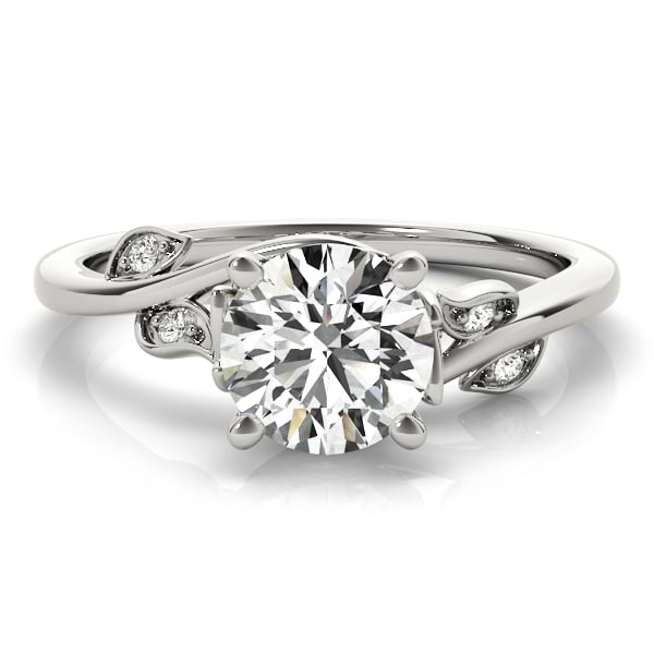 Bypass Floral Diamond Engagement Ring 18k White Gold (1.50ct)