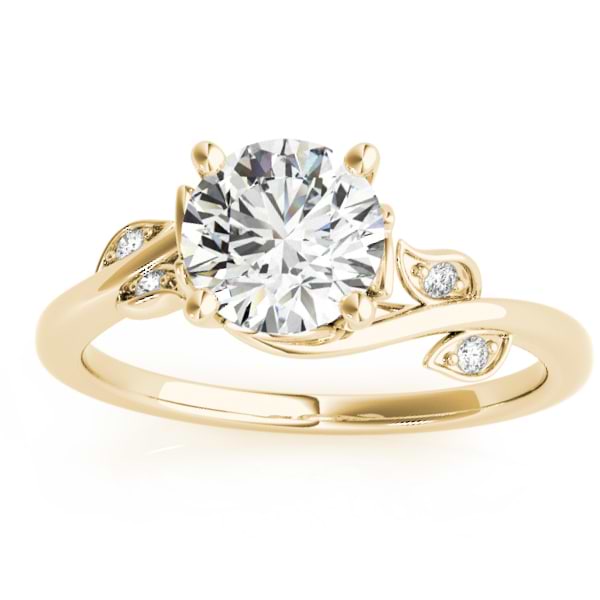 Bypass Floral Diamond Engagement Ring 14k Yellow Gold (0.10ct)