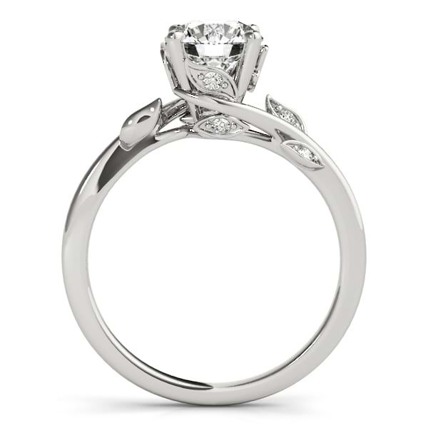 Bypass Floral Diamond Bridal Set Setting 14k White Gold (0.15ct)