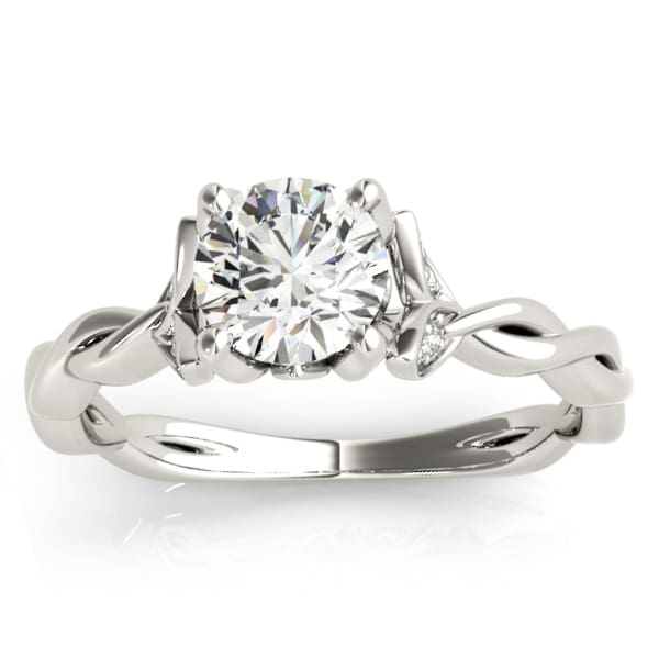 Infinity Leaf Engagement Ring 14k White Gold (0.07ct)