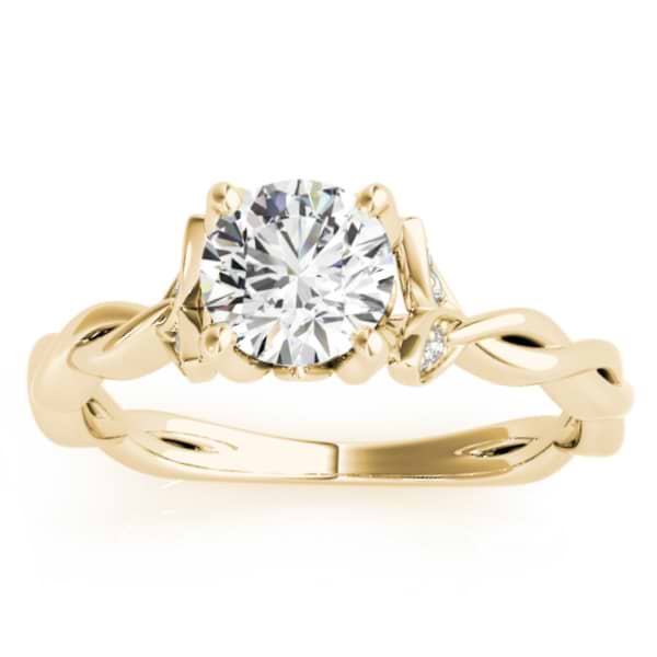 Infinity Leaf Engagement Ring 14k Yellow Gold (0.07ct)