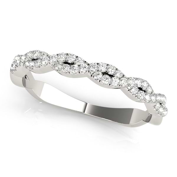 Infinity Diamond Stackable Ring Band 14k White Gold (0.25ct)