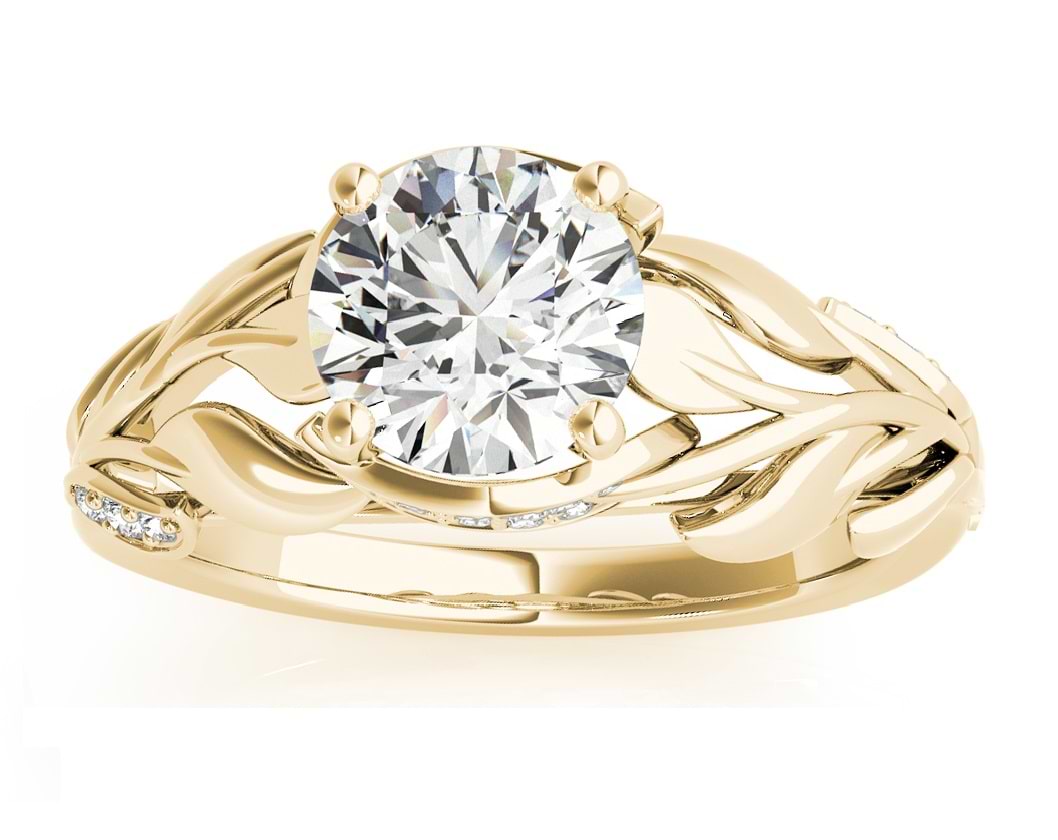 Nature-Inspired Diamond Engagement Ring Setting 18k Yellow Gold (0.16ct)