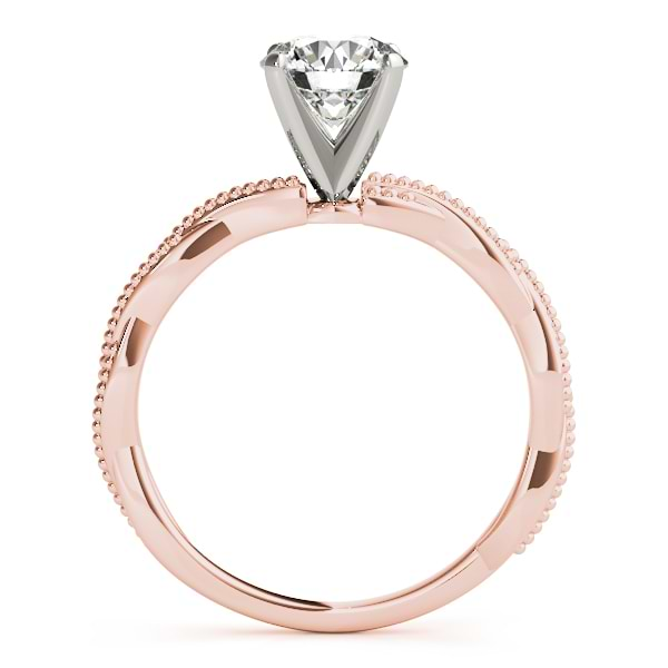 Infinity Solitaire Twist Engagement Ring Setting 14k Rose Gold