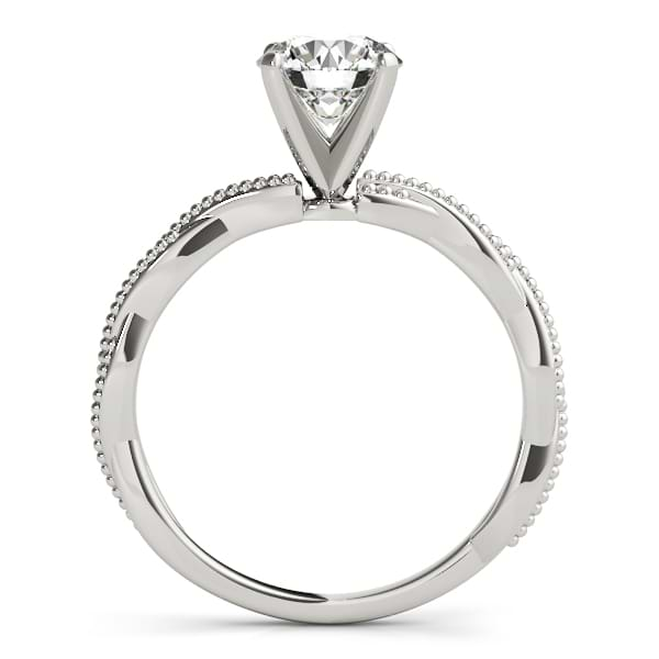 Infinity Solitaire Twist Engagement Ring Setting 14k White Gold