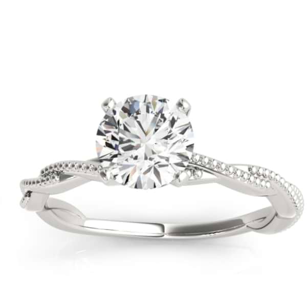 Infinity Solitaire Twist Engagement Ring Setting Platinum
