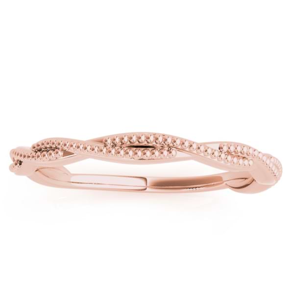 Twisted Infinity Stackable Ring Wedding Band 14k Rose Gold