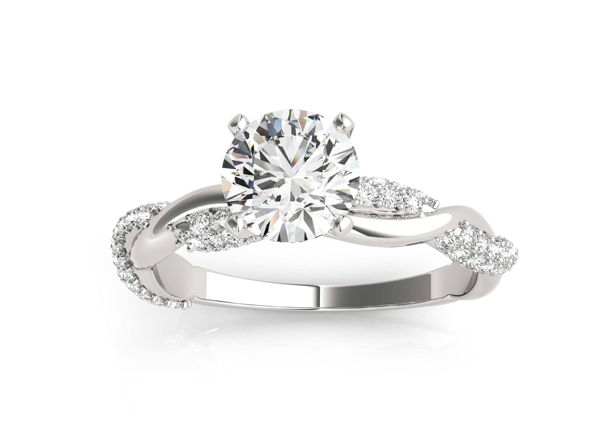 Infinity Twist Diamond Engagement Ring Setting 18k White Gold (0.40ct)