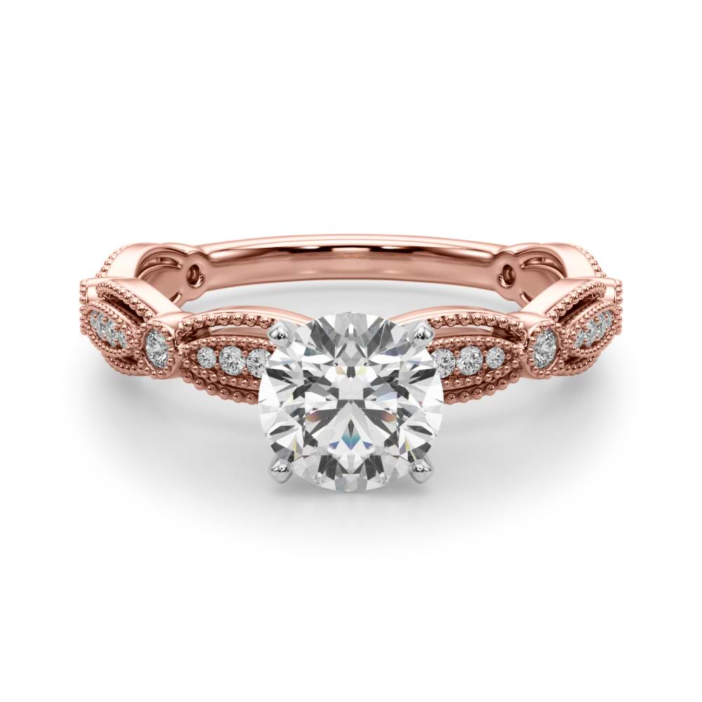 Antique Style Diamond Engagement Ring 14K Rose Gold (0.20ct)