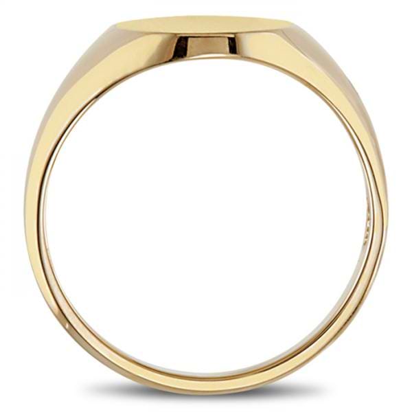 Men's Oval Shaped Signet Ring Engravable 14k Yellow Gold 10x8mm