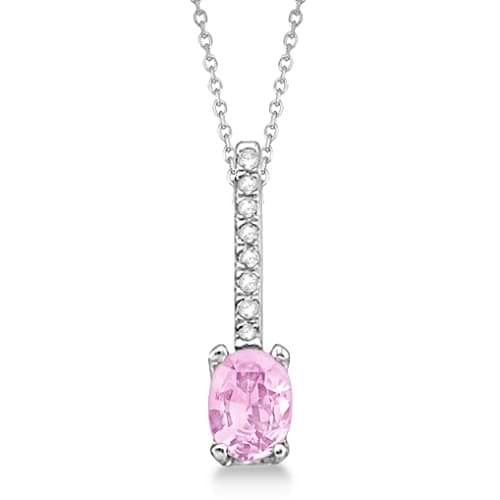 Diamond and Pink Sapphire Necklace 14k White Gold (1.10ct)