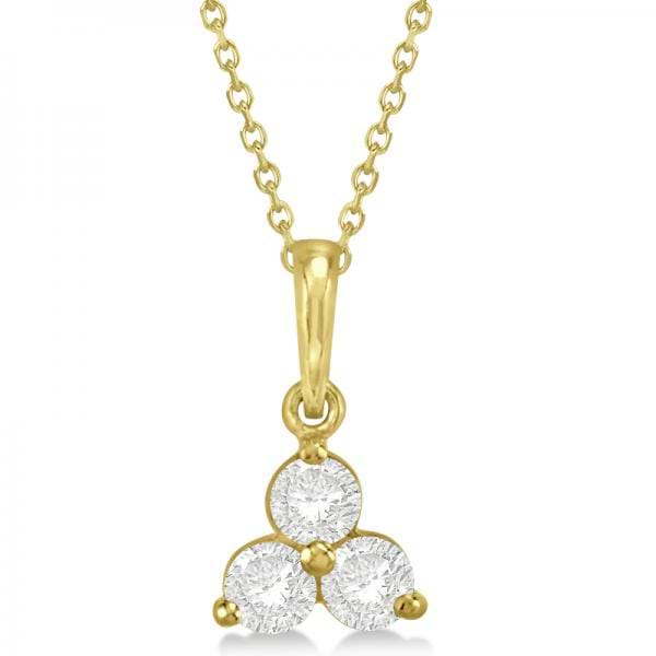 Diamond Three Stone Pendant Necklace in 14k Yellow Gold (0.33ct)