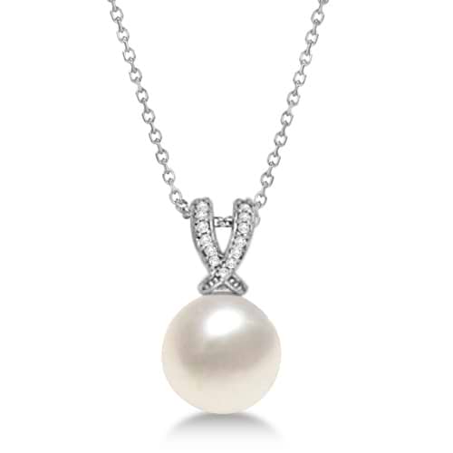 Paspaley Cultured South Sea Pearl & Diamond Pendant 14K White Gold (12mm)
