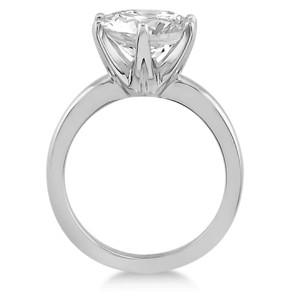 Round Solitaire Moissanite Engagement Ring 14K White Gold 3.00ctw