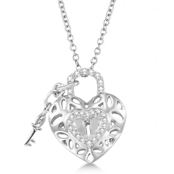Dainty Silver Heart Lock Pendant Necklace For Women - Boutique Wear RENN