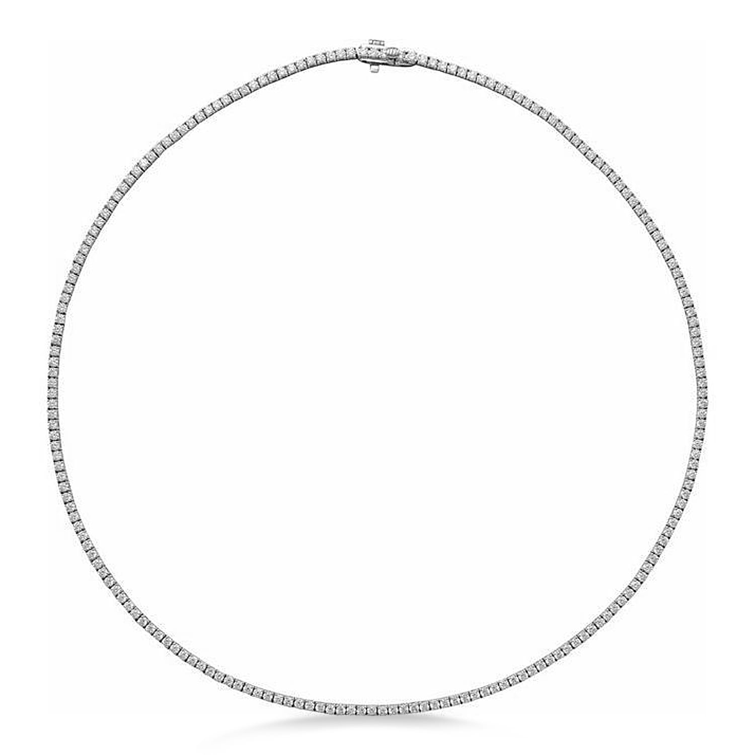 Lab-Grown Diamond Tennis Necklace 14K White Gold (5.87ct)