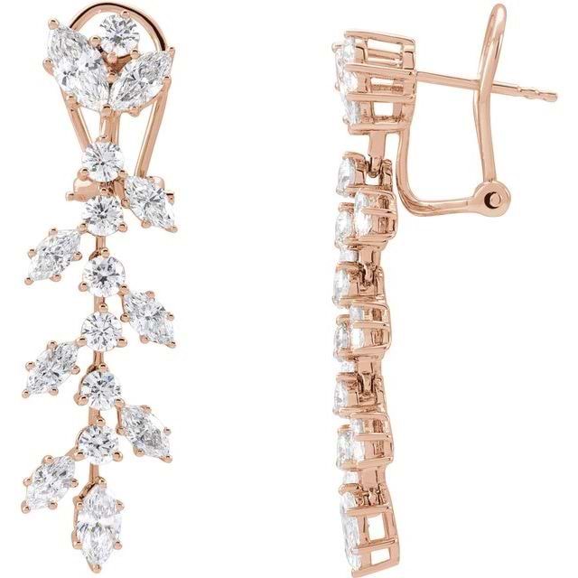Marquise Lab-Grown Diamond Chandelier Earrings 14K Rose Gold (4.25ct)