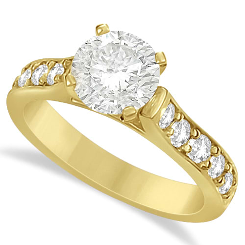 Moissanite Engagement Ring w/ Side Stone Accents 14K Yellow Gold 1.60ctw