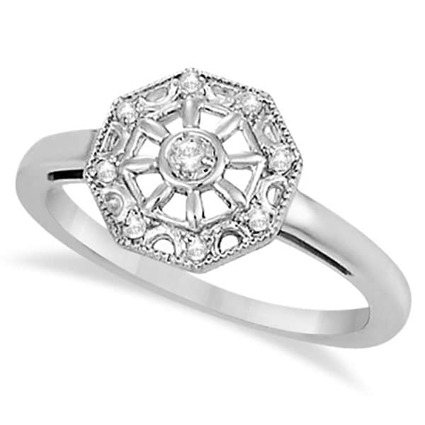 Affordable Right Hand Diamond Ring in Sterling Silver (0.05ct)
