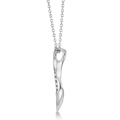 Infinity Diamond Pendant with 18 Inch Chain 14K White Gold 0.05ctw