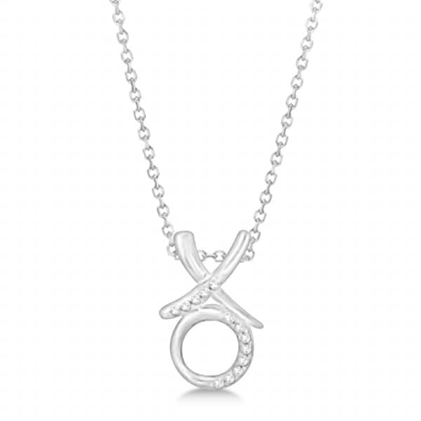 Diamond Hugs and Kisses Pendant Necklace Sterling Silver (0.10ct)