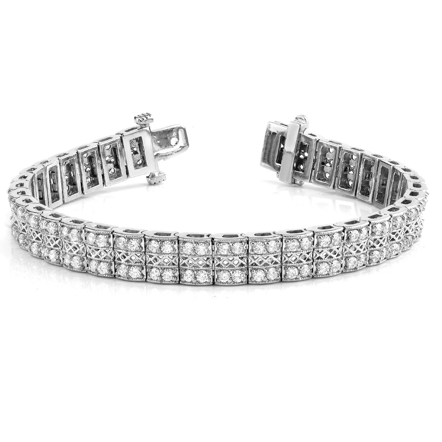 Diamond Multi-Row Link Bracelet 18k White Gold (1.98ct)