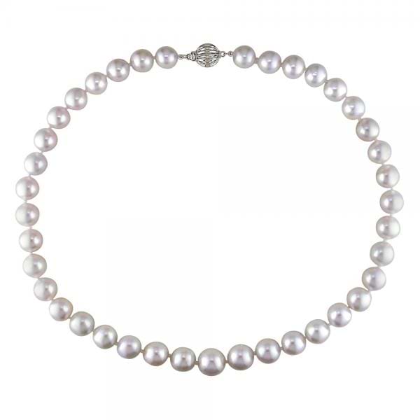 Cultured South Sea Pearls Strand Necklace 9-11mm 14k White Gold
