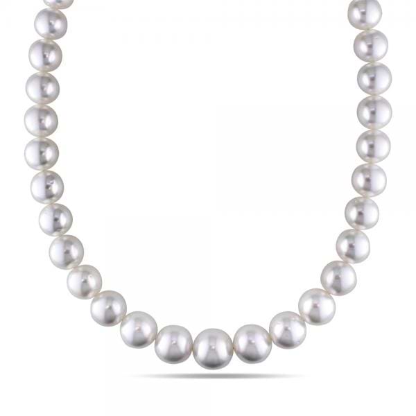 Cultured South Sea Pearls Strand Graduated Necklace 12-14mm 14k Gold