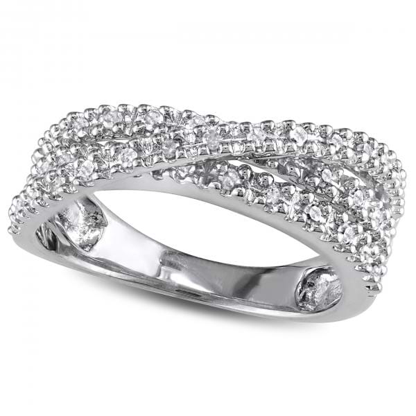 3 Band Prong Set Diamond Fashion Ring Set in Sterling Silver 0.25ctw