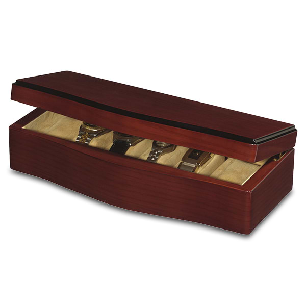 Maplewood Collectors Watch Box Storage for Six Timepieces