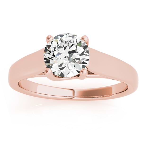 Lucida Solitaire Cathedral Engagement Ring 14k Rose Gold