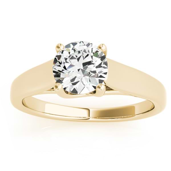 Lucida Solitaire Cathedral Engagement Ring 14k Yellow Gold