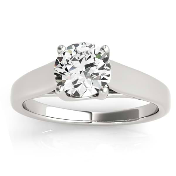 Lucida Solitaire Cathedral Engagement Ring 18k White Gold