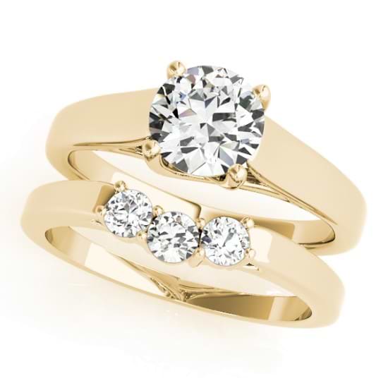 Diamond Solitaire Bridal Set 14k Yellow Gold (1.24ct)