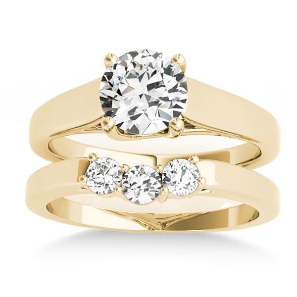 Lucida Solitaire Cathedral Bridal Set 14k Yellow Gold (0.24ct)