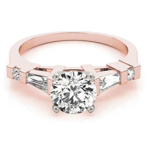 Diamond Tapered Baguette Engagement Ring 14k Rose Gold (0.33ct)