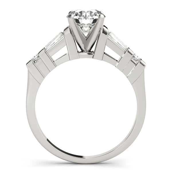 Diamond Tapered Baguette Engagement Ring 14k White Gold (0.33ct)