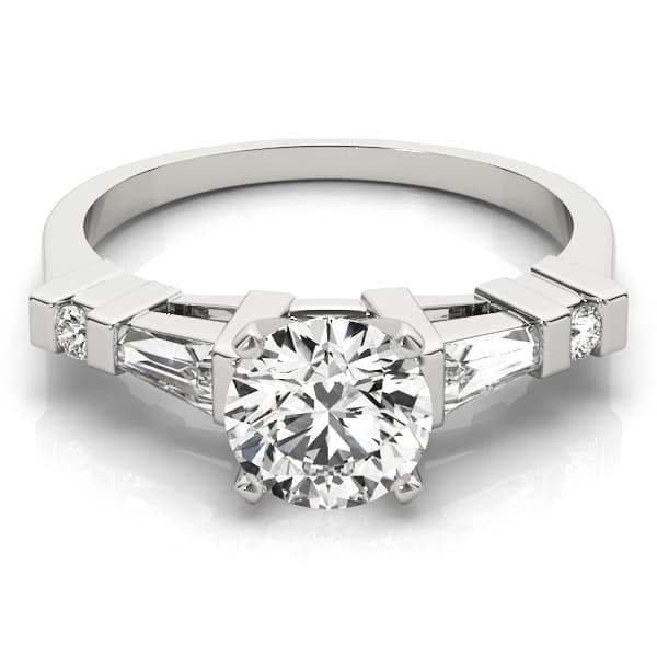 Diamond Tapered Baguette Engagement Ring 14k White Gold (0.33ct)