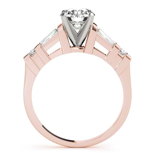 Diamond Tapered Baguette Engagement Ring 18k Rose Gold (0.33ct)