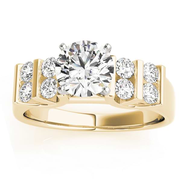 Diamond Chanel Set Antique Engagement Ring 18k Yellow Gold (0.48ct)
