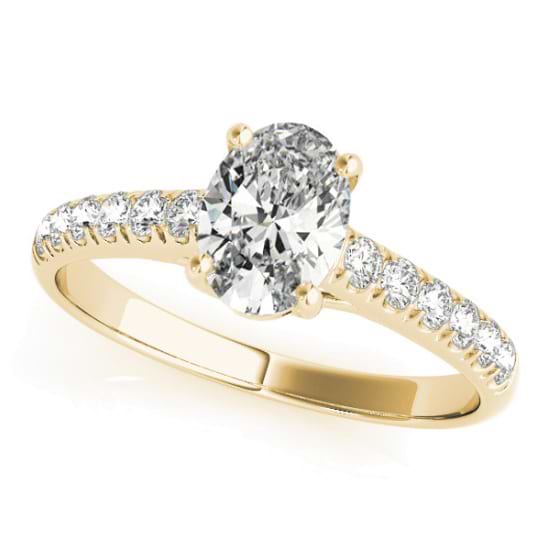 Oval Cut Diamond Engagement Ring 14K Yellow Gold (0.61ct)