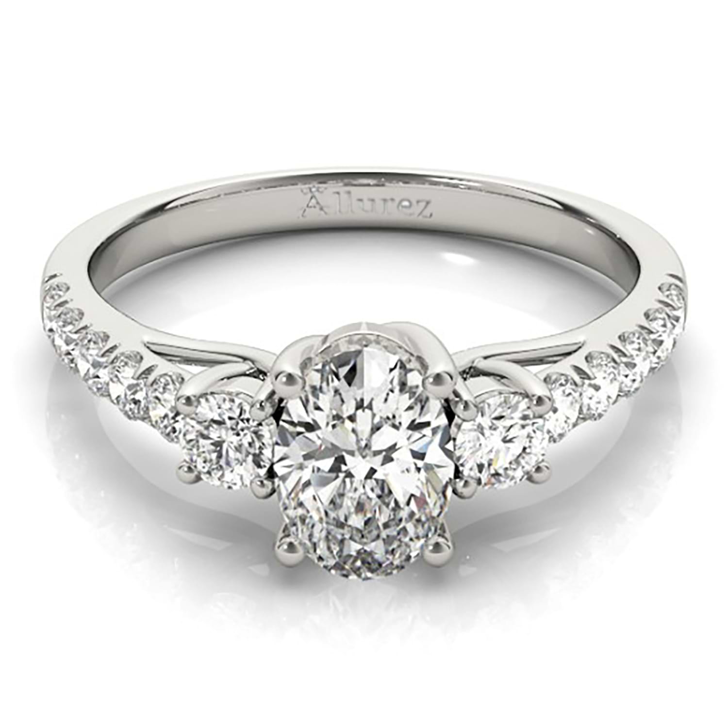 Oval Cut Diamond Engagement Ring 18k White Gold (1.40ct)